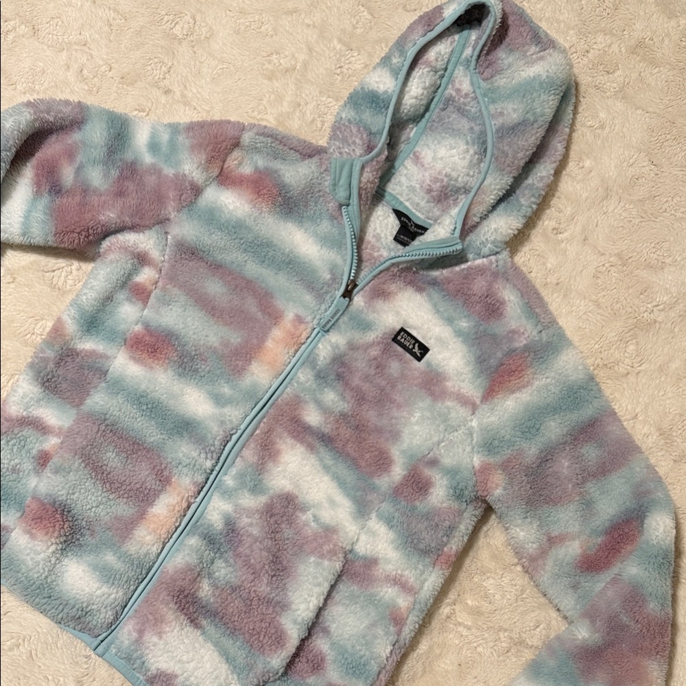 Eddie Bauer Kids Fleece Hoodie - Blue and Pink Medium 10/12
